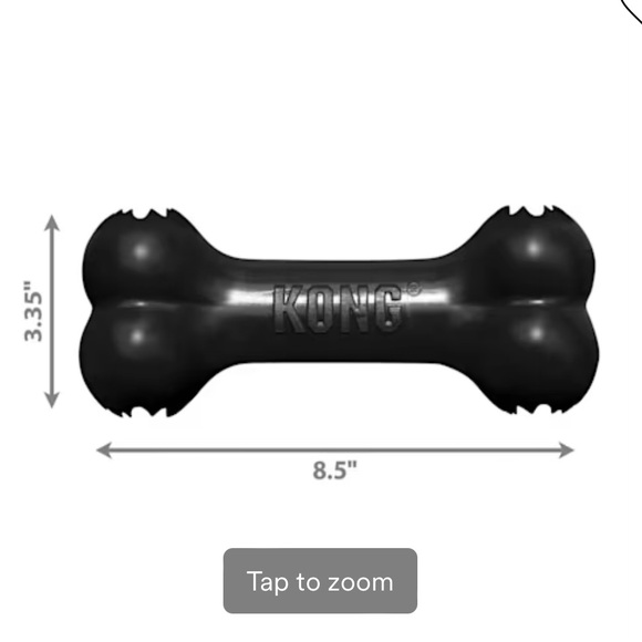 NIP KONG Extreme Black Goodie Bone Dog Toy Large - Picture 4 of 4